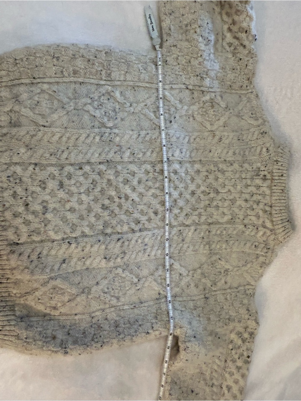 AranCrafts Ireland 100% Wool Fisherman Cable Knit Sweater Cream Size M - Picture 11 of 13